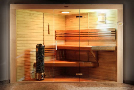 verglaste Sauna