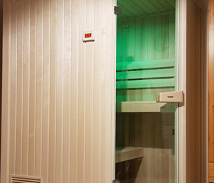 Sauna auf dem Block