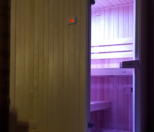 Sauna auf dem Block